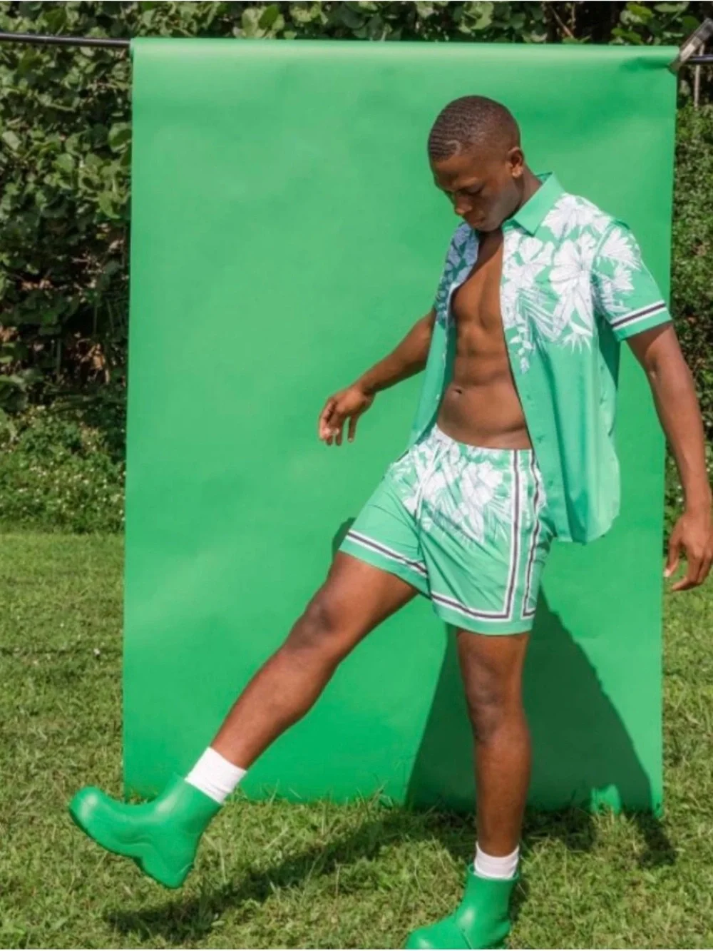 Men's Green Tropical Swim Shorts